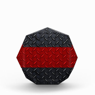 Firefighter Thin Red Line Diamond Plate Award