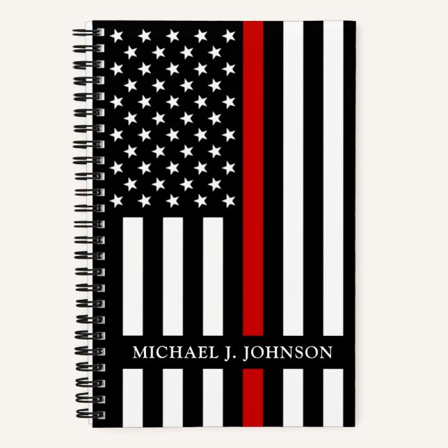 Firefighter Thin Red Line Fireman Flag  Notebook (Front)