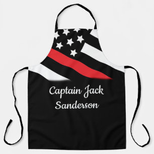 Firefighter Thin Red Line Fireman Patriotic Flag Apron