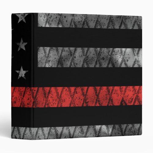 Firefighter Thin Red Line Flag 3 Ring Binder