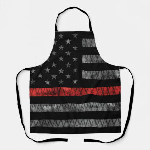 Firefighter Thin Red Line Flag Apron