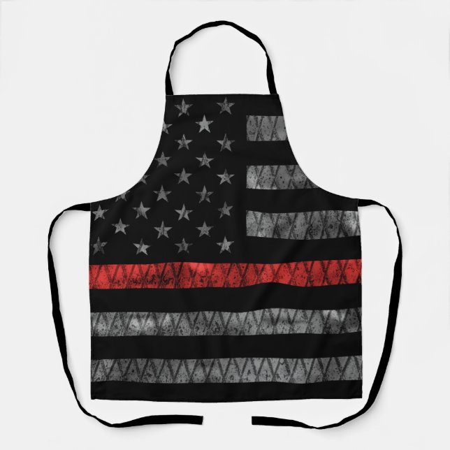 Firefighter Thin Red Line Flag Apron (Front)
