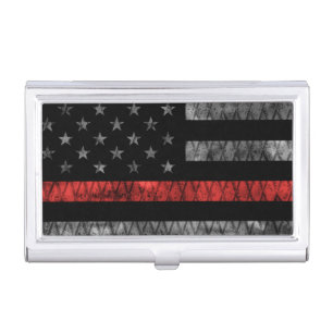 Firefighter Thin Red Line Flag Business Card Case