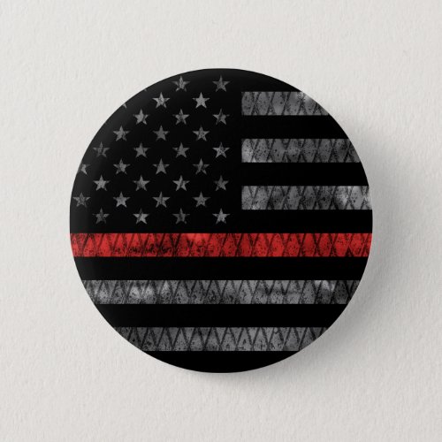 Firefighter Thin Red Line Flag Button