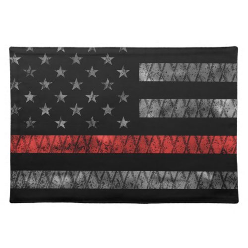 Firefighter Thin Red Line Flag Cloth Placemat