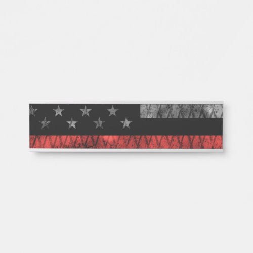 Firefighter Thin Red Line Flag Door Sign