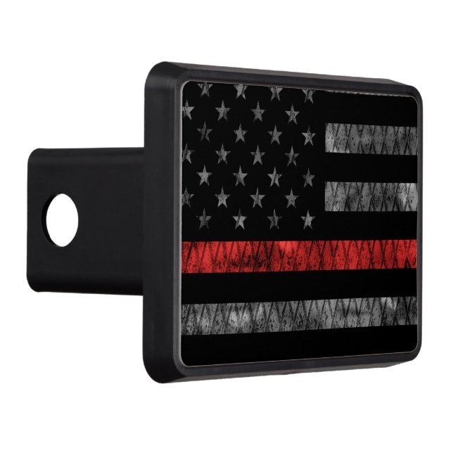 Firefighter Thin Red Line Flag Hitch Cover (Right)