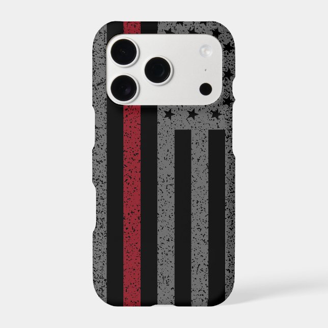 FireFighter Thin Red Line Flag Iphone Case (Back)