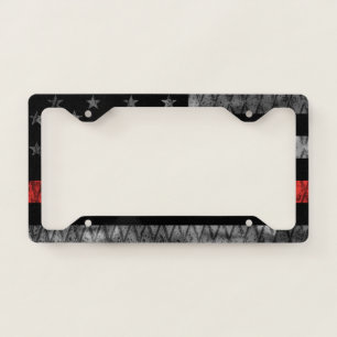 Firefighter Thin Red Line Flag License Plate Frame