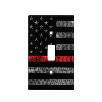 Firefighter Thin Red Line Flag Light Switch Cover