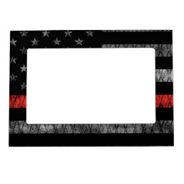 Firefighter Thin Red Line Flag Magnetic Frame