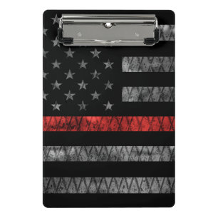 Firefighter Thin Red Line Flag Mini Clipboard