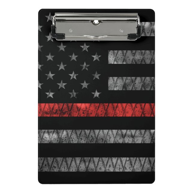 Firefighter Thin Red Line Flag Mini Clipboard (Front)