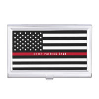 Firefighter Thin Red Line Flag Monogram Name