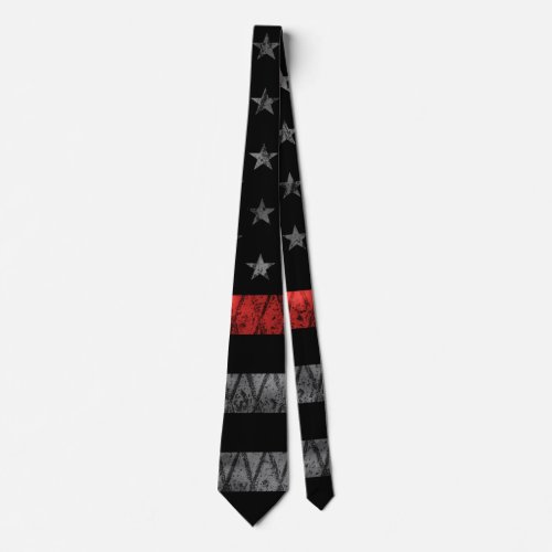 Firefighter Thin Red Line Flag Neck Tie