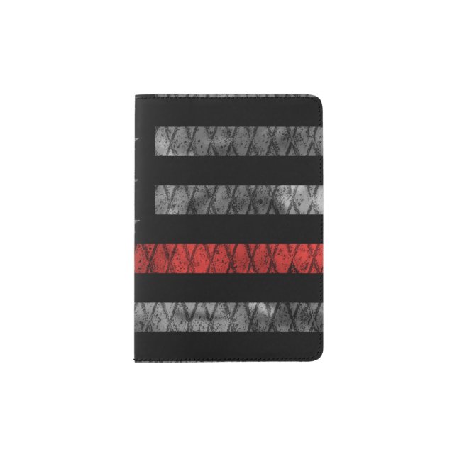Firefighter Thin Red Line Flag Passport Holder (Front)