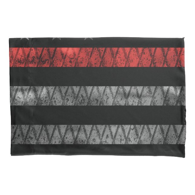 Firefighter Thin Red Line Flag Pillow Case (Front)