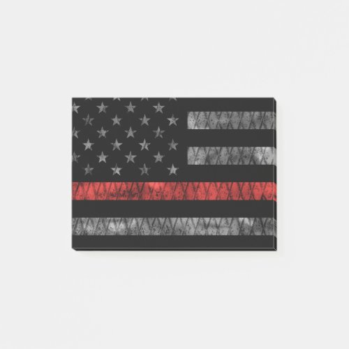 Firefighter Thin Red Line Flag Post_it Notes