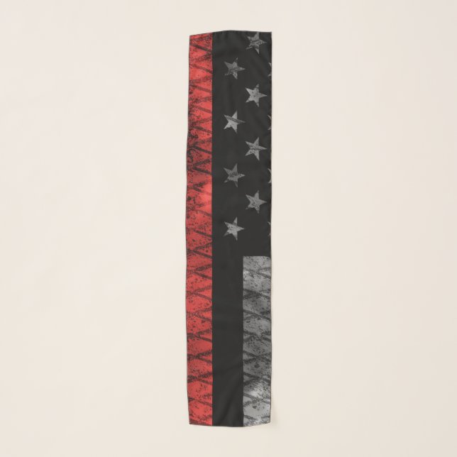 Firefighter Thin Red Line Flag Scarf (Front)