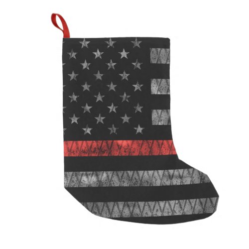 Firefighter Thin Red Line Flag Small Christmas Stocking