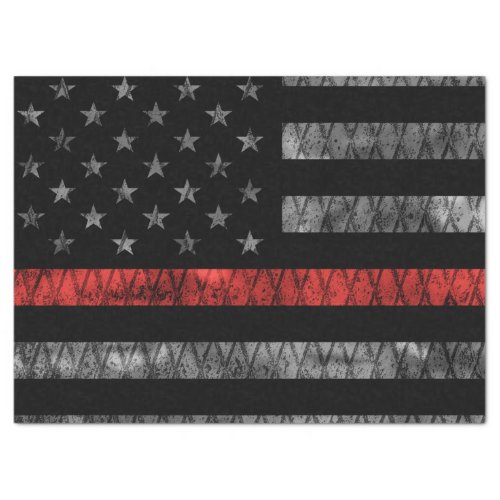 Firefighter Thin Red Line Flag Tissue Paper