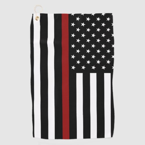 Firefighter Thin Red Line Golf Towel