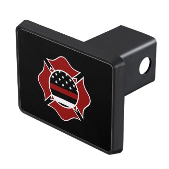 Firefighter Thin Red Line Hitch Cover 2" Receiver by TheFireStation at Zazzle