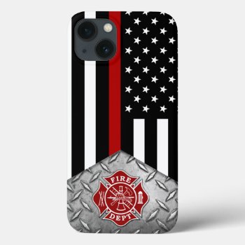 Firefighter Thin Red Line Iphone Case by TheFireStation at Zazzle