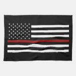 Firefighter Thin Red Line Kitchen Towel 16&quot; X 24&quot; at Zazzle