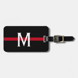 Firefighter Thin Red Line Monogram Luggage Tag