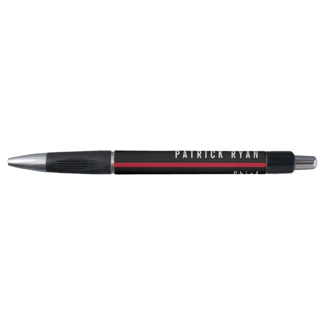 Firefighter Thin Red Line Monogrammed Pen (Front)
