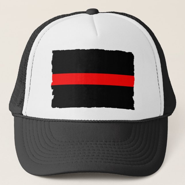 Firefighter Thin Red Line Trucker Hat (Front)