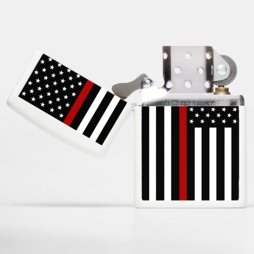 Firefighter Thin Red Line Zippo Chrome Lighter