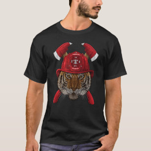 Firefighter Tiger Fireman Boys Kids Fire Rescue Wi T-Shirt