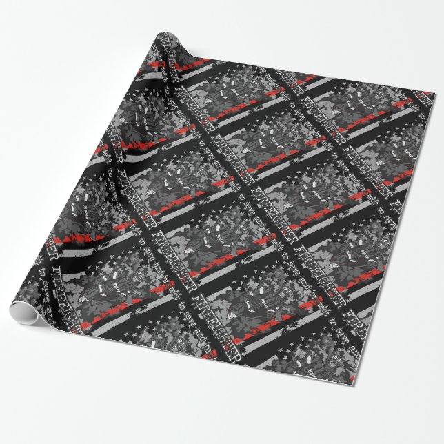 Firefighter To Save and Protect Wrapping Paper (Unrolled)