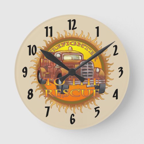 Firefighter To The Rescue custom name clock