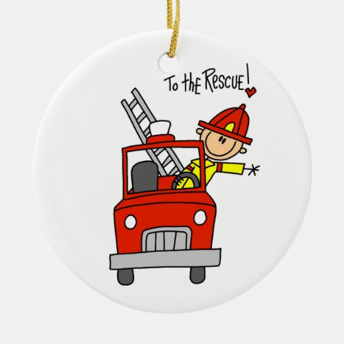Firefighter to the Rescue T_shirts and Gifts Ceramic Ornament