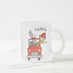 Firefighter to the Rescue T-shirts and Gifts Frosted Glass Coffee Mug