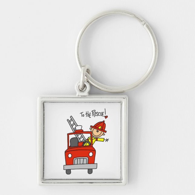 Firefighter to the Rescue T-shirts and Gifts Keychain (Front)