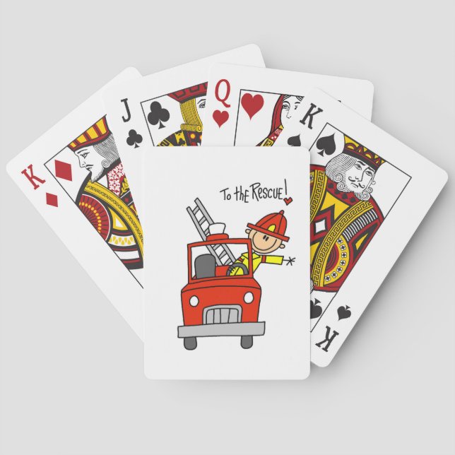 Firefighter to the Rescue T-shirts and Gifts Poker Cards (Back)