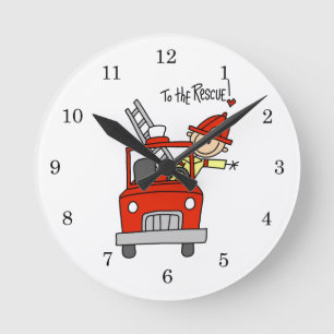 Firefighter to the Rescue T-shirts and Gifts Round Clock
