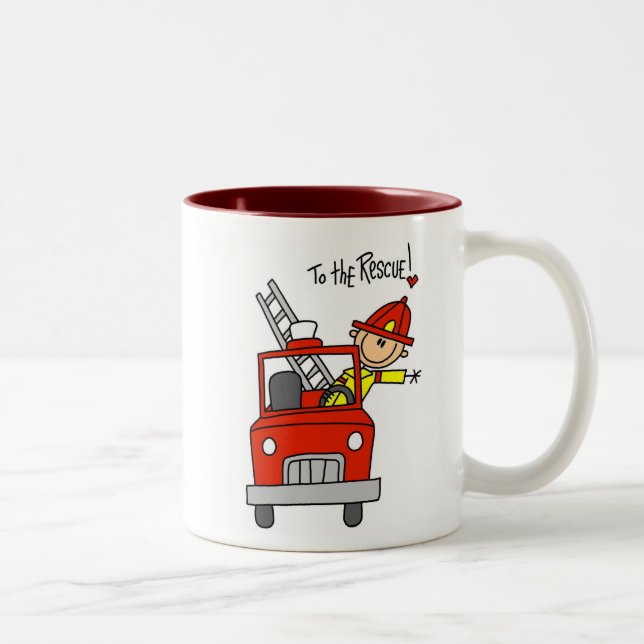 Firefighter to the Rescue T-shirts and Gifts Two-Tone Coffee Mug (Right)