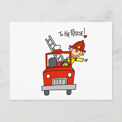 Firefighter To the Rescue Tshirts and Gifts Postcard