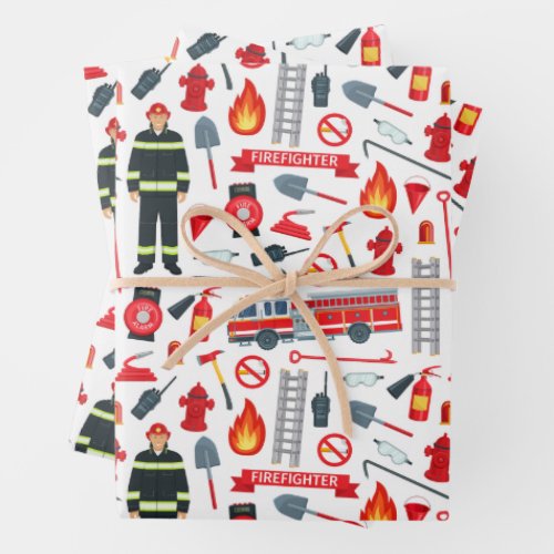Firefighter Tools  Wrapping Paper Sheets
