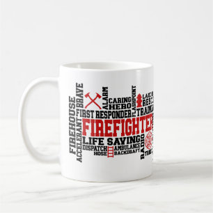 Firefighter Tribute With American Flag Coffee Mug