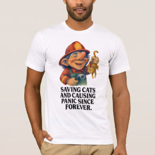 Firefighter Troll – Saving Cats and Causing Panic T-Shirt