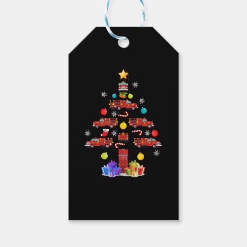 Firefighter Truck Christmas Tree Firefighter Gift Gift Tags