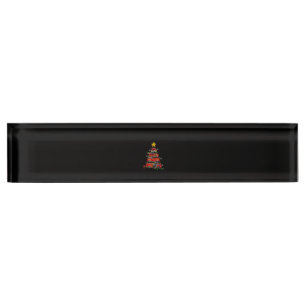 Firefighter Truck Christmas Tree Men Women Desk Name Plate