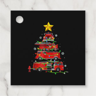 Firefighter Truck Christmas Tree Men Women Favor Tags