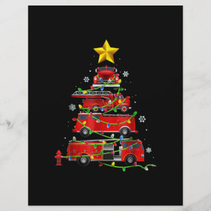 Firefighter Truck Christmas Tree Men Women Letterhead